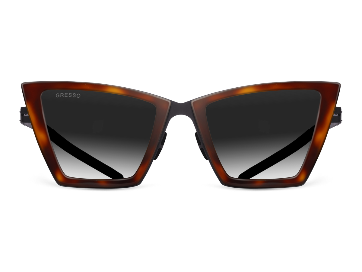 Черные женские солнцезащитные очки GRESSO Alba, бабочка, изготовленные из титана, с поляризационными линзами Zeiss #color_тортуаз