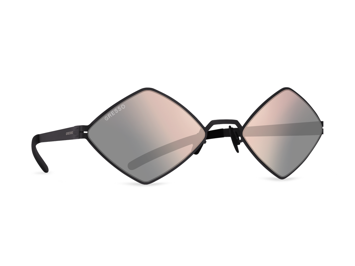 Черные женские солнцезащитные очки GRESSO Bali, ромбы, изготовленные из титана, с поляризационными линзами Zeiss #color_графит