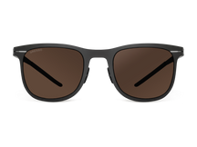 Черные мужские солнцезащитные очки GRESSO Berkley вайфареры, изготовленные из титана, с поляризационными линзами Zeiss #color_коричневый монолит