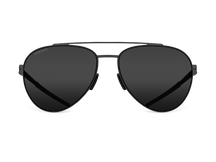 Черные мужские и женские солнцезащитные очки GRESSO California в стиле авиатор, изготовленные из титана, с поляризационными линзами Zeiss #color_серый монолит