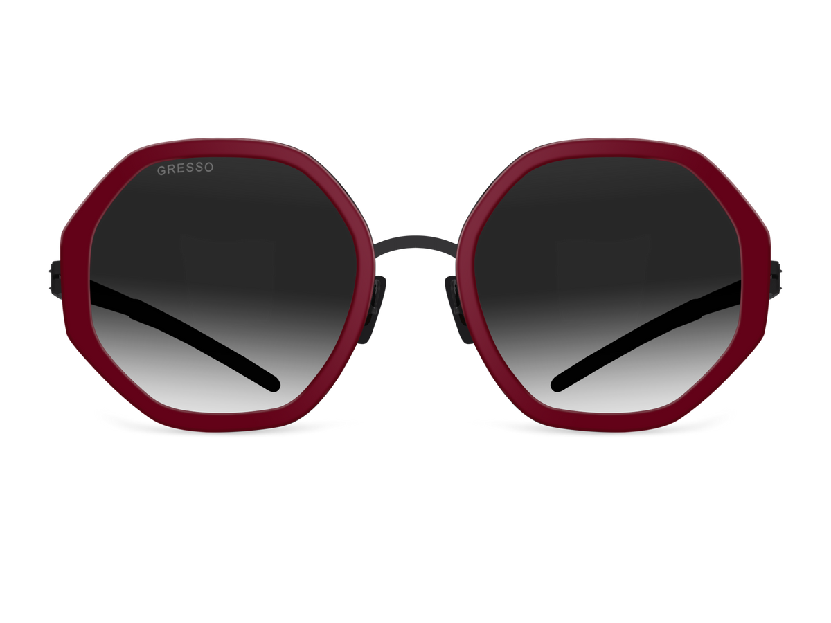 Черные женские солнцезащитные очки GRESSO Charlize, геометрия, изготовленные из титана, с поляризационными линзами Zeiss #color_бордо