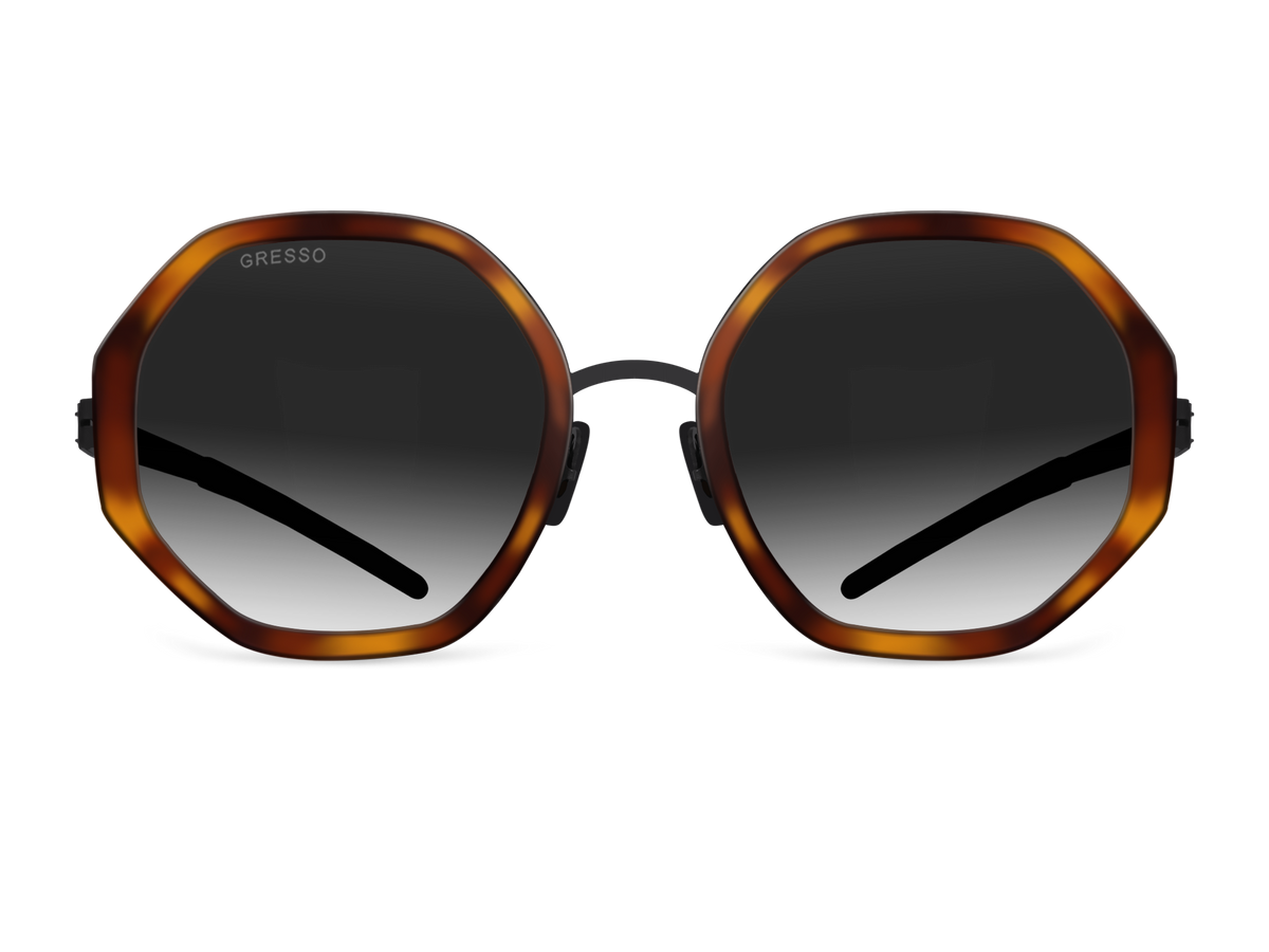 Черные женские солнцезащитные очки GRESSO Charlize, геометрия, изготовленные из титана, с поляризационными линзами Zeiss #color_тортуаз