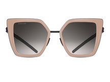 Черные женские солнцезащитные очки GRESSO Del Mar, бабочка, изготовленные из титана, с поляризационными линзами Zeiss #color_капучино