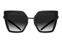 Черные женские солнцезащитные очки GRESSO Del Mar, бабочка, изготовленные из титана, с поляризационными линзами Zeiss #color_серый градиент