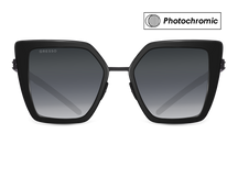 Черные женские солнцезащитные очки GRESSO Del Mar, бабочка, изготовленные из титана, с фотохромными линзами Zeiss #color_серый монолит / фотохром
