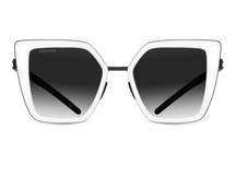 Черные женские солнцезащитные очки GRESSO Del Mar, бабочка, изготовленные из титана, с поляризационными линзами Zeiss #color_белый