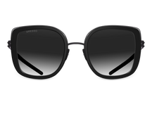 Черные женские солнцезащитные очки GRESSO Evita, бабочка, изготовленные из титана, с поляризационными линзами Zeiss #color_серый градиент