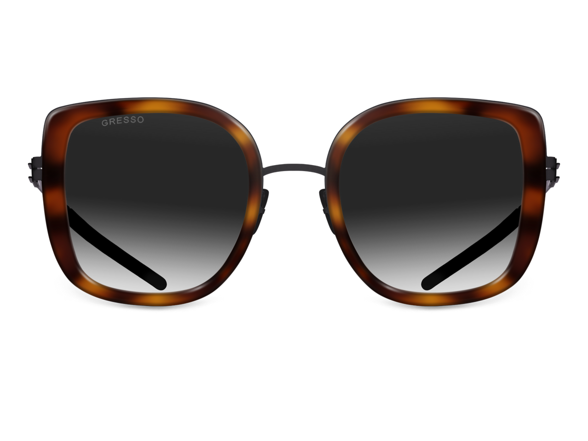 Черные женские солнцезащитные очки GRESSO Evita, бабочка, изготовленные из титана, с поляризационными линзами Zeiss #color_тортуаз