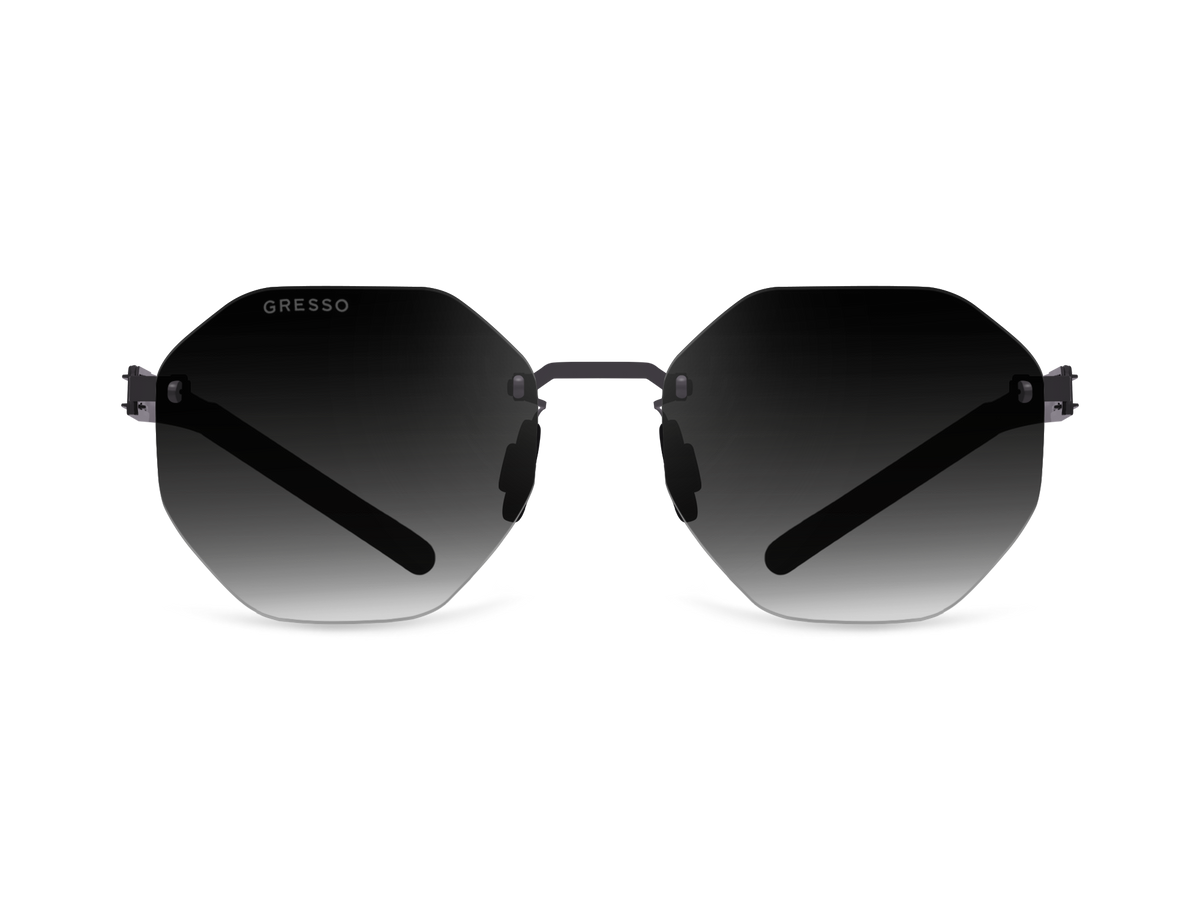 Безоправные солнцезащитные очки GRESSO Gibraltar, изготовленные из титана, с поляризационными линзами Zeiss #color_серый градиент
