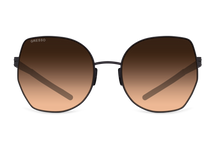 Черные женские солнцезащитные очки GRESSO Karina, бабочка, изготовленные из титана, с поляризационными линзами Zeiss #color_бронзовый градиент