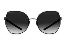 Черные женские солнцезащитные очки GRESSO Karina, бабочка, изготовленные из титана, с поляризационными линзами Zeiss #color_серый градиент