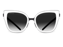 Черные женские солнцезащитные очки GRESSO Malta, бабочка, изготовленные из титана, с поляризационными линзами Zeiss #color_белый