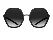 Черные женские солнцезащитные очки GRESSO Regina, геометрия, изготовленные из титана, с поляризационными линзами Zeiss #color_серый градиент