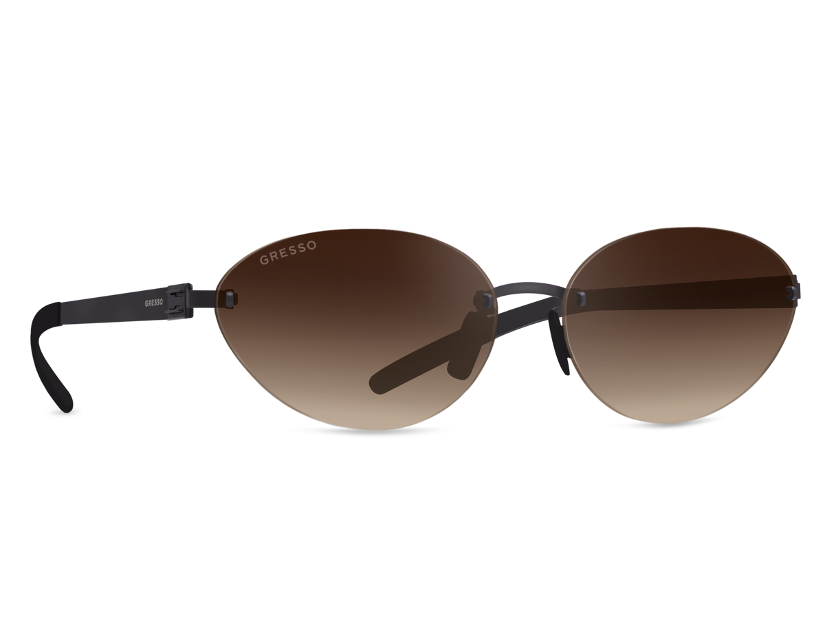 Безоправные солнцезащитные очки GRESSO Sahara, изготовленные из титана, с поляризационными линзами Zeiss #color_коричневый градиент
