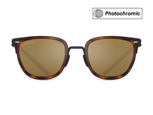 Черные мужские солнцезащитные очки-хамелеоны San Remo, вайфареры, изготовленные из титана, с фотохромными линзами Zeiss #color_коричневый монолит / фотохром