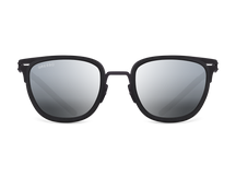 Черные мужские солнцезащитные очки GRESSO San Remo, вайфареры, изготовленные из титана, с поляризационными линзами Zeiss #color_серое зеркало