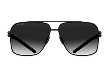 Черные мужские солнцезащитные очки GRESSO Seattle в стиле авиатор, изготовленные из титана, с поляризационными линзами Zeiss #color_серый градиент