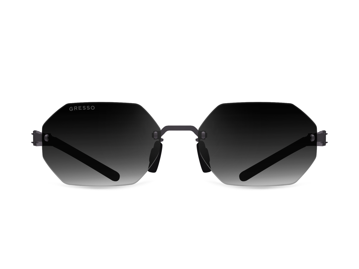 Безоправные солнцезащитные очки GRESSO Singapore, изготовленные из титана, с поляризационными линзами Zeiss #color_серый градиент