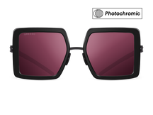 Черные женские солнцезащитные очки GRESSO Venezia, квадратные, изготовленные из титана, с фотохромными линзами Zeiss #color_фиолетовый монолит / фотохром