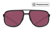 Черные мужские солнцезащитные очки-хамелеоны Walter в стиле авиатор, изготовленные из титана, с фотохромными линзами Zeiss #color_фиолетовый монолит / фотохром