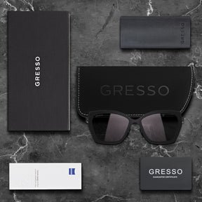 Черные женские солнцезащитные очки-хамелеоны GRESSO Agata, бабочка, изготовленные из титана, с фотохромными линзами Zeiss
