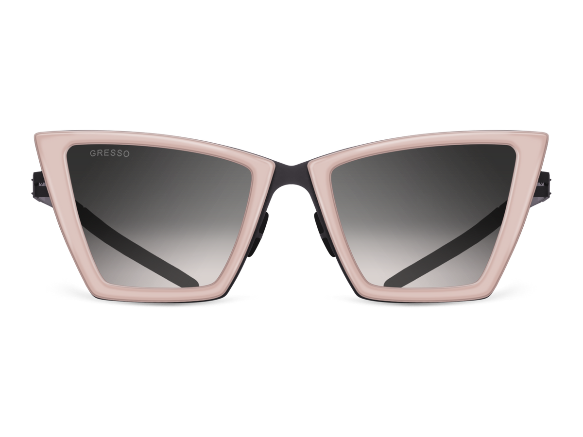 Черные женские солнцезащитные очки GRESSO Alba, бабочка, изготовленные из титана, с поляризационными линзами Zeiss #color_карамель