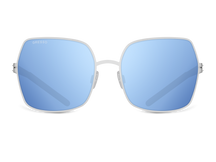 Черные женские солнцезащитные очки GRESSO Alberta, бабочка, изготовленные из титана, с поляризационными линзами Zeiss #color_голубое зеркало