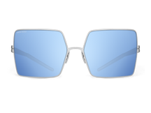 Синие женские солнцезащитные очки GRESSO Alexandria, квадратные, изготовленные из титана, с поляризационными линзами Zeiss #color_голубое зеркало