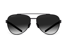 Черные женские солнцезащитные очки GRESSO Alhambra в стиле авиатор, изготовленные из титана, с поляризационными линзами Zeiss #color_серый градиент