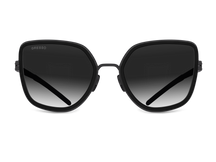 Черные женские солнцезащитные очки GRESSO Arizona, бабочка, изготовленные из титана, с поляризационными линзами Zeiss #color_серый градиент