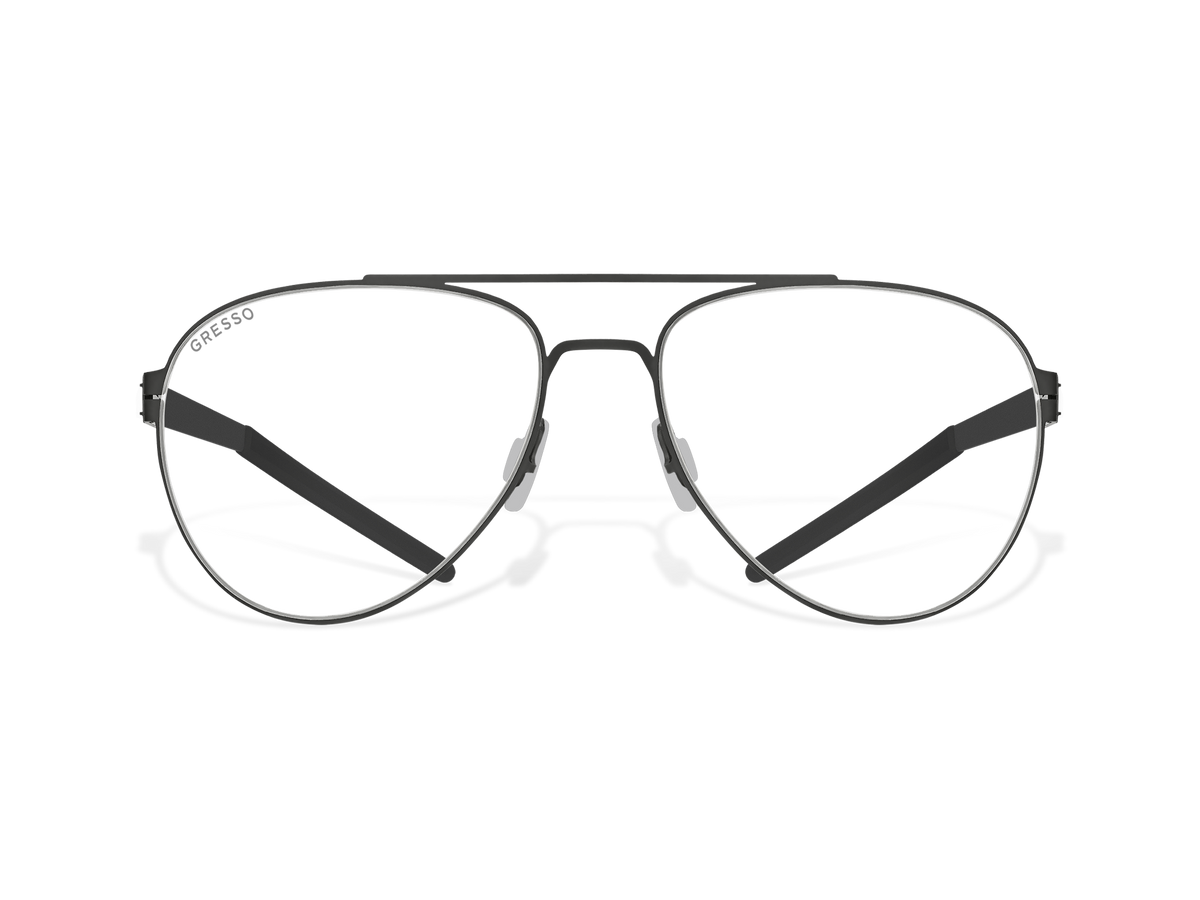 Купить онлайн или в салонах оптики в Москве и Санкт-Петербурге мужские титановые очки для зрения GRESSO Aspen с диоптриями, изготовленные по вашему рецепту. Воспользуйтесь услугой бесплатной проверки зрения и консультацией опытного врача-офтальмолога. #color_черный
