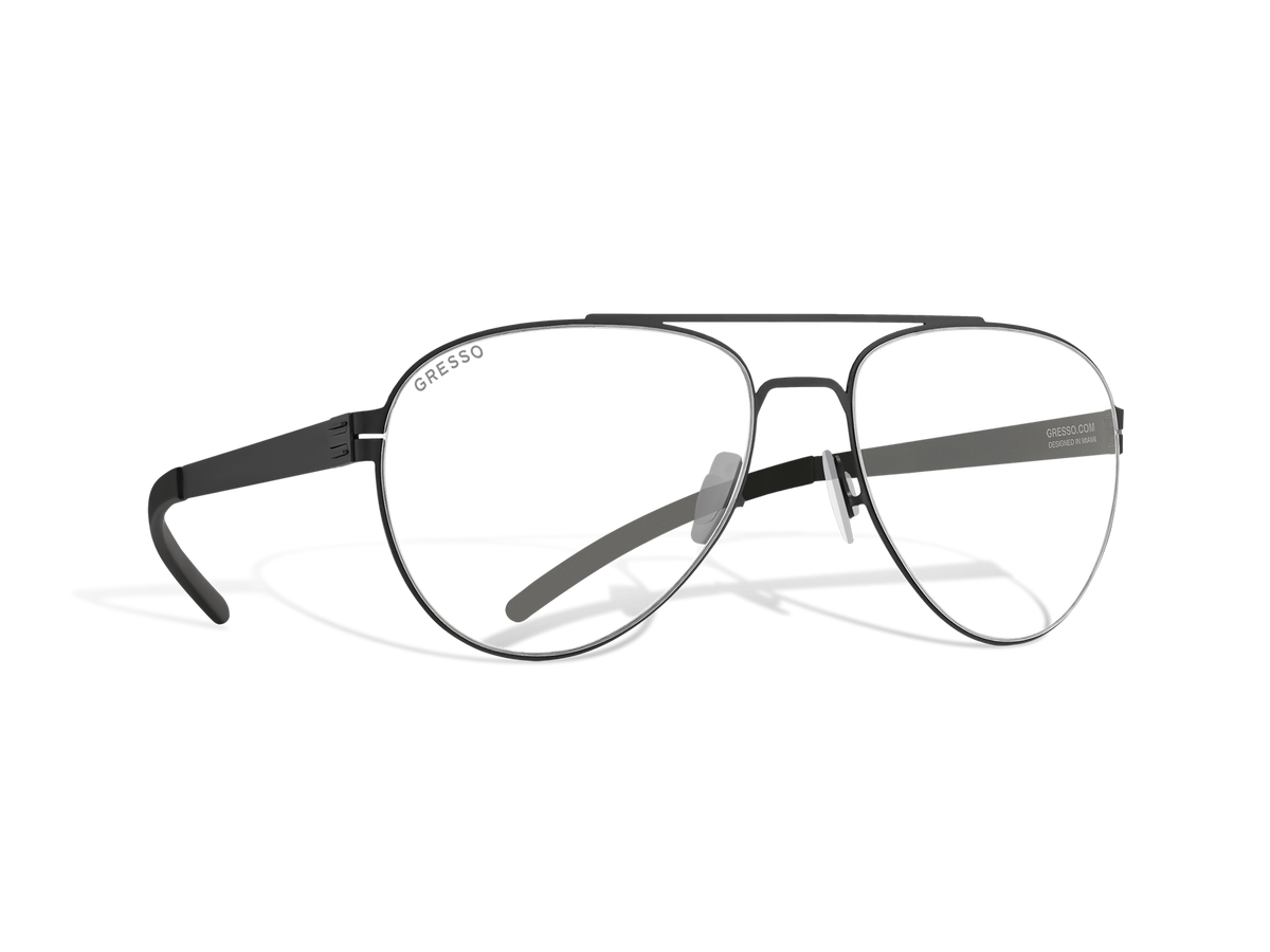 Купить онлайн или в салонах оптики в Москве и Санкт-Петербурге мужские титановые очки для зрения GRESSO Aspen с диоптриями, изготовленные по вашему рецепту. Воспользуйтесь услугой бесплатной проверки зрения и консультацией опытного врача-офтальмолога. #color_черный