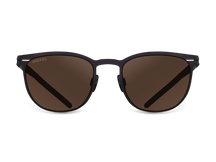 Черные мужские солнцезащитные очки GRESSO Austin, круглые, изготовленные из титана, с поляризационными линзами Zeiss #color_коричневый монолит