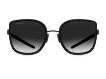 Черные женские солнцезащитные очки GRESSO Barbara, бабочка, изготовленные из титана, с поляризационными линзами Zeiss #color_серый градиент