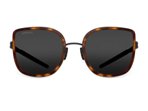 Черные женские солнцезащитные очки GRESSO Barbara, бабочка, изготовленные из титана, с поляризационными линзами Zeiss #color_серый монолит