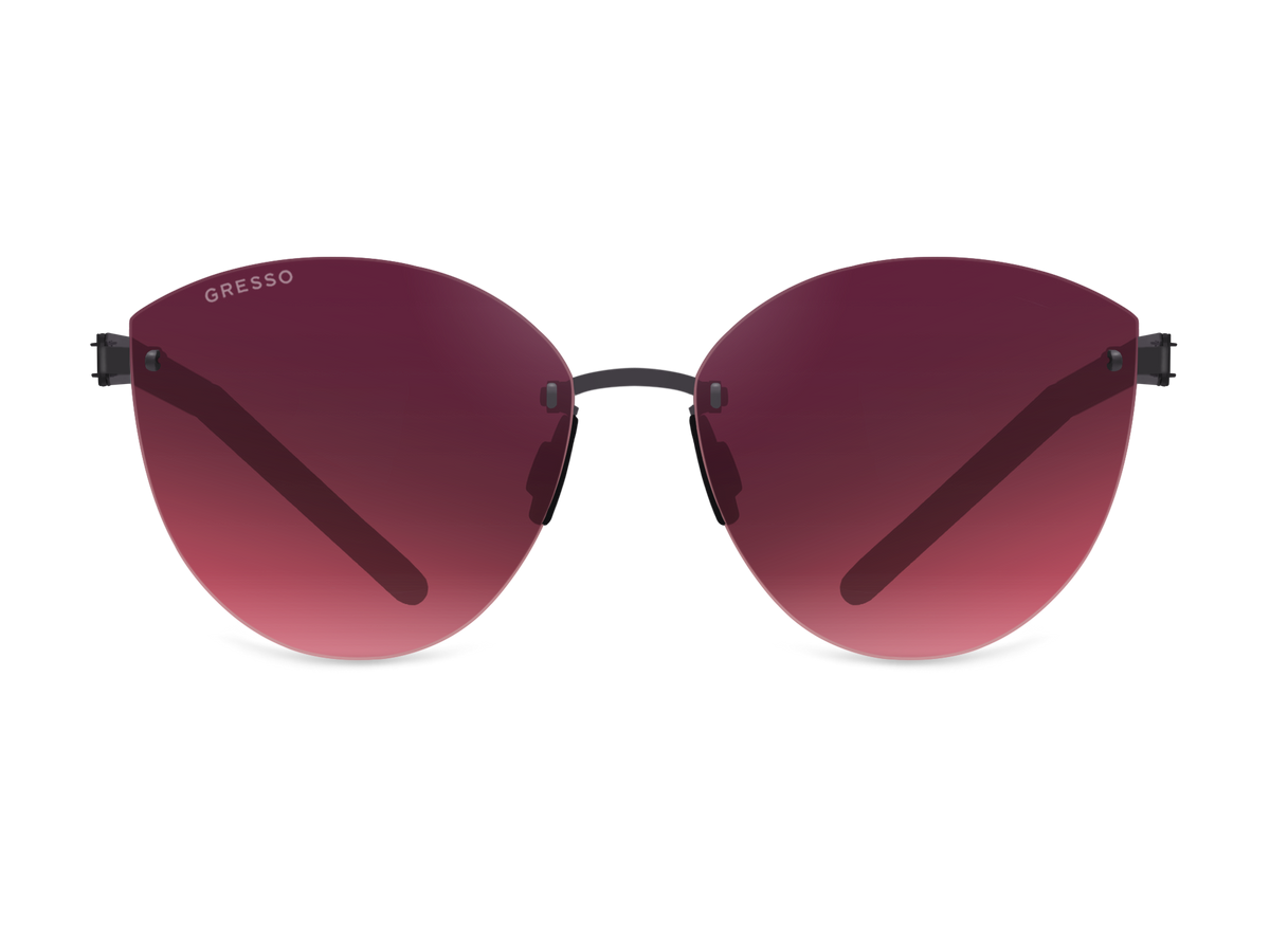 Безоправные солнцезащитные очки GRESSO Barcelona, изготовленные из титана, с поляризационными линзами Zeiss #color_бордовый градиент