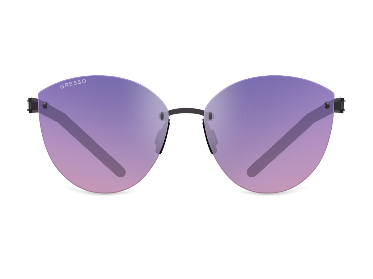 Безоправные солнцезащитные очки GRESSO Barcelona, изготовленные из титана, с поляризационными линзами Zeiss #color_фиолетовый градиент