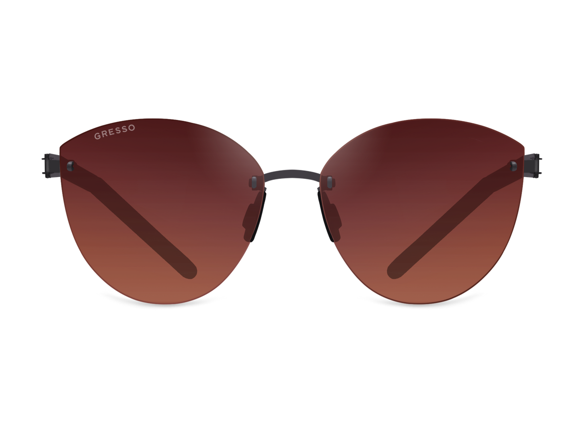 Безоправные солнцезащитные очки GRESSO Barcelona, изготовленные из титана, с поляризационными линзами Zeiss #color_терракотовый градиент