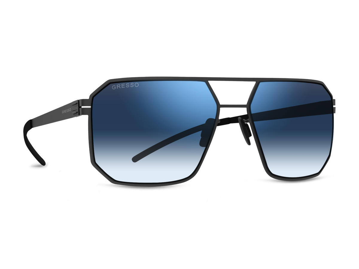 Синие мужские солнцезащитные очки GRESSO Berlin в стиле авиатор, изготовленные из титана, с поляризационными линзами Zeiss #color_синий градиент
