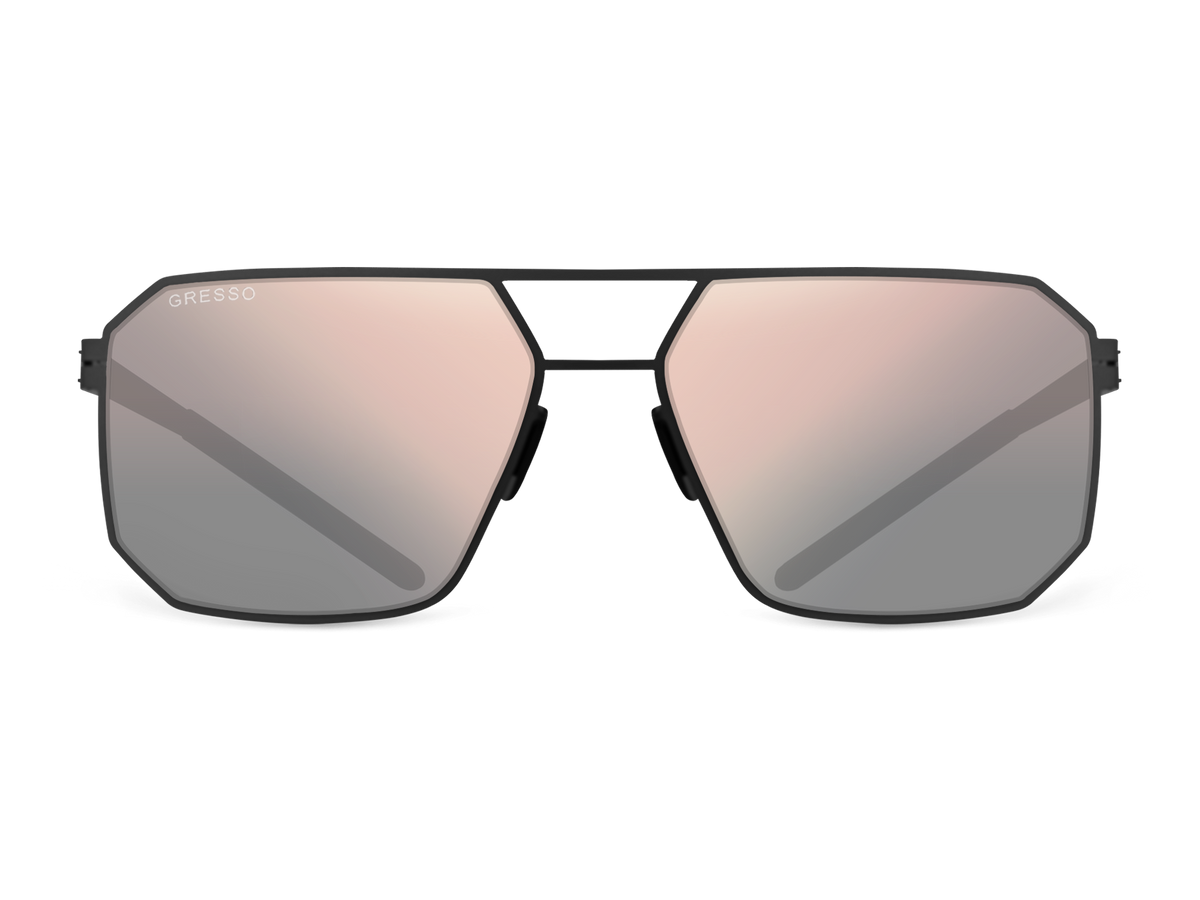 Черные мужские солнцезащитные очки GRESSO Berlin в стиле авиатор, изготовленные из титана, с поляризационными линзами Zeiss #color_графит
