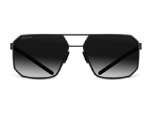 Черные  мужские солнцезащитные очки GRESSO Berlin в стиле авиатор, изготовленные из титана, с поляризационными линзами Zeiss #color_серый градиент