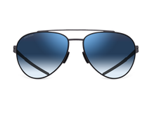 Синие мужские и женские солнцезащитные очки GRESSO California в стиле авиатор, изготовленные из титана, с поляризационными линзами Zeiss. #color_синий градиент