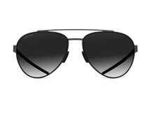 Черные мужские и женские солнцезащитные очки GRESSO California в стиле авиатор, изготовленные из титана, с поляризационными линзами Zeiss #color_серый градиент