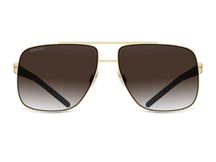 Черные мужские солнцезащитные очки GRESSO Cambridge в стиле авиатор, изготовленные из титана, с поляризационными линзами Zeiss #color_коричневый градиент