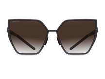 Черные женские солнцезащитные очки GRESSO Camilla, бабочка, изготовленные из титана, с поляризационными линзами Zeiss #color_коричневый градиент