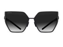 Черные женские солнцезащитные очки GRESSO Camilla, бабочка, изготовленные из титана, с поляризационными линзами Zeiss #color_серый градиент