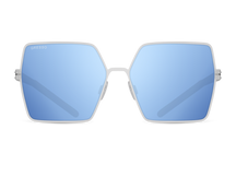 Черные женские солнцезащитные очки GRESSO Dalida, квадратные, изготовленные из титана, с поляризационными линзами Zeiss #color_голубое зеркало