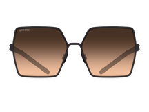 Черные женские солнцезащитные очки GRESSO Dalida, квадратные, изготовленные из титана, с поляризационными линзами Zeiss #color_бронзовый градиент