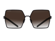 Черные женские солнцезащитные очки GRESSO Dalida, квадратные, изготовленные из титана, с поляризационными линзами Zeiss #color_коричневый градиент