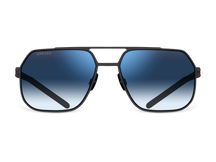 Черные мужские солнцезащитные очки GRESSO Dexter в стиле авиатор, изготовленные из титана, с поляризационными линзами Zeiss #color_синий градиент